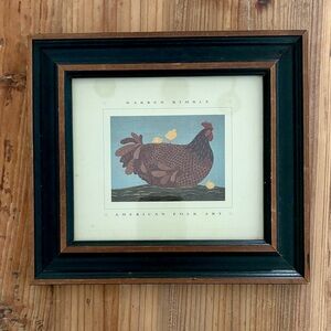 VTG Warren Kimball Framed Chicken And Chicks American Folk Art